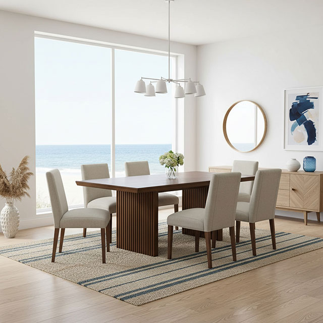 feature-inspire-ai-liefstyle3 PyxMagic Pro generated image of a dining table set in a home at the beach